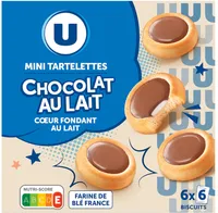 Mini tartelette chocolat au lait coeur fondant au lait, 225g