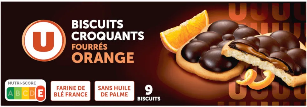 Biscuits croquants fourrés orange