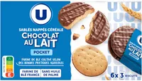 Sablés céréales nappés chocolat lait, pocket 225g