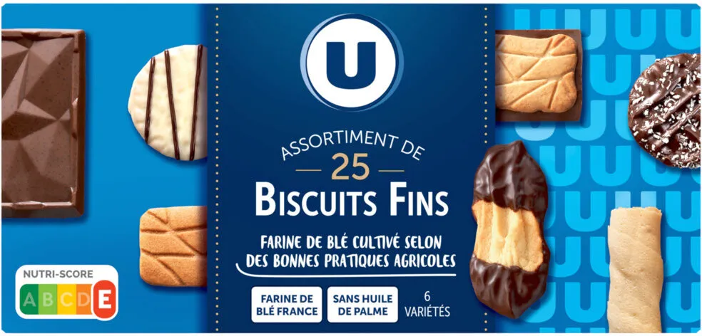 Assortiment de biscuits 6 variétés 25 biscuits fins, 200g