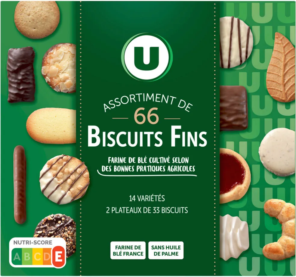 Assortiment de biscuits 14 variétés 66 biscuits fins, 400g