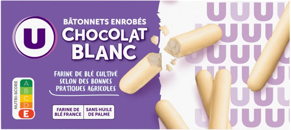 Gâteaux Bâtonnets au chocolat blanc, paquet 150g