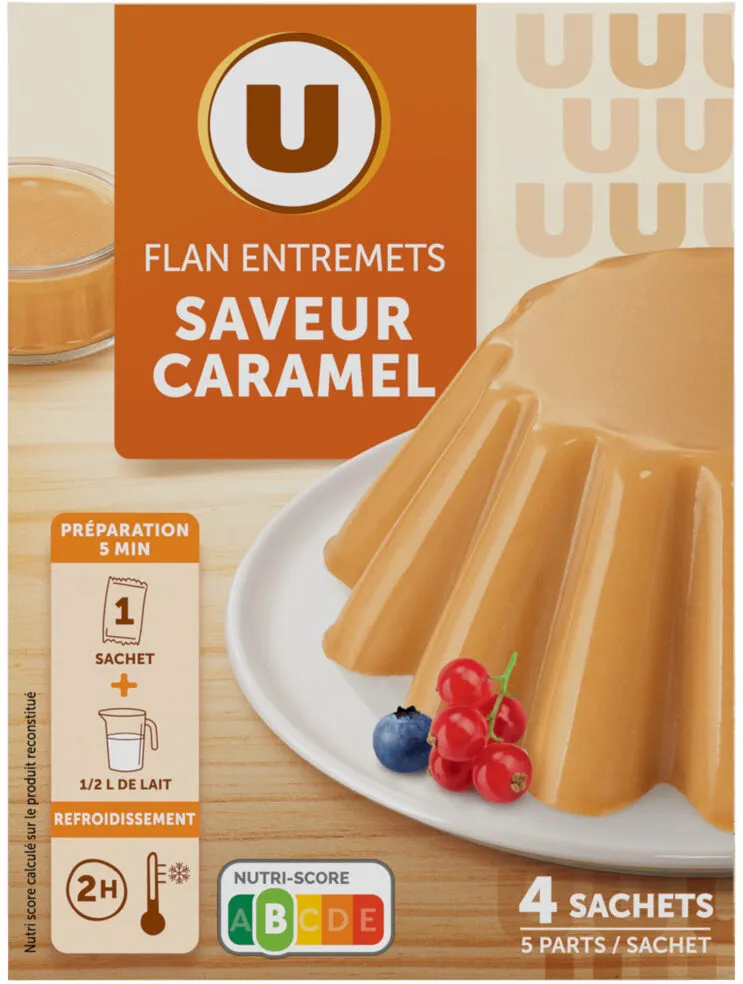 Préparation Entremets pour flan caramel, 4 doses, 180g
