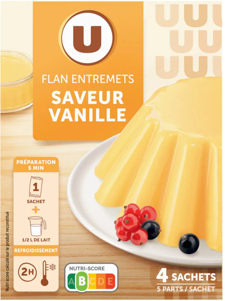 Préparation Entremets pour flan vanille, 4 doses,192g