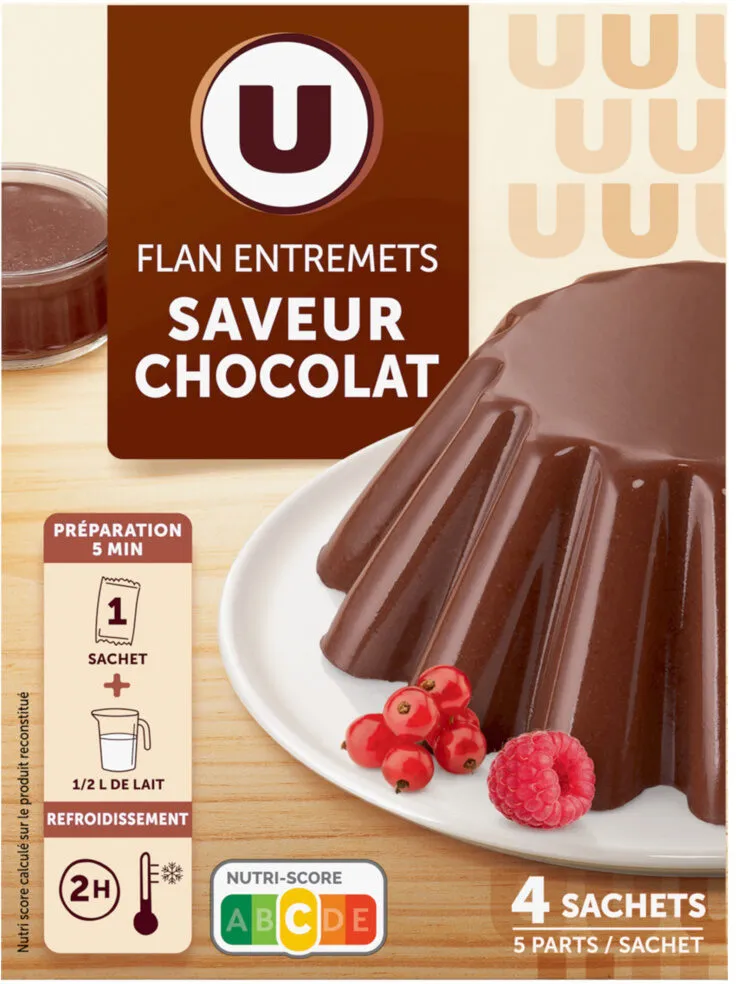 Préparation Entremets pour flan chocolat, 4 doses, 232g