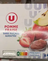Dessert fruitier Coupelles pommes fraise sans sucre ajouté, 4x100g