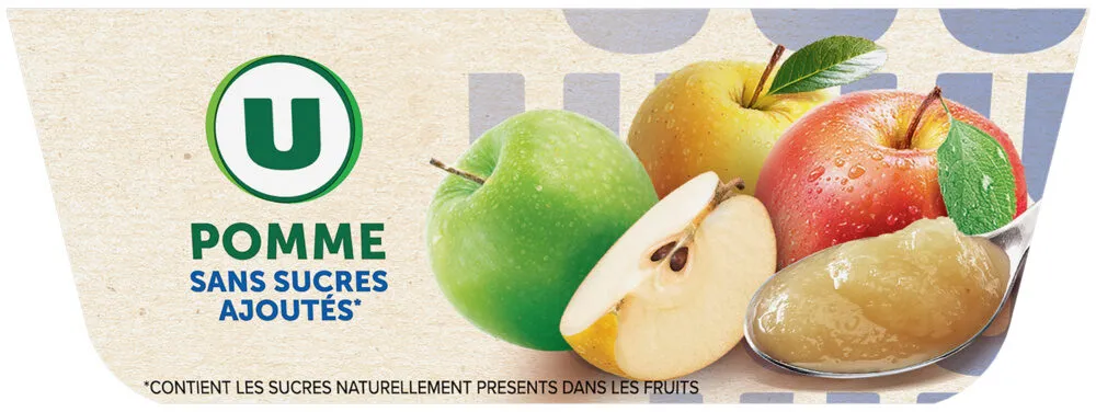 Dessert fruitier Coupelles sans sucres ajoutés pomme nature - 4x100g