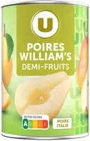 Poires demi-fruits au sirop léger, boîte 1/2 225g