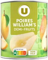 Poires au sirop léger, boîte 4/4 460g