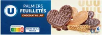 Palmiers feuilletés nappés chocolat au lait, paquet 110g