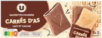 Gaufrettes carrés d'as fourrées lait et cacao, 128g