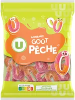 Bonbons gélifiés anneaux pêche - sachet 250g