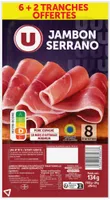 Jambon de serrano stg 6 tranches + 2 offerts 134g