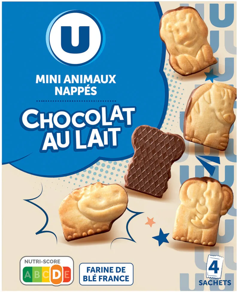Gâteau Mini animaux nappés chocolat lait, 160g