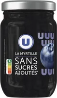 Préparation de myrtilles sans sucre ajouté pot de 280g