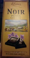Chocolat noir pépites violette