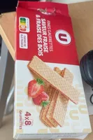Fines Gaufrettes saveur Fraise & fraise des bois
