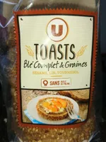 Toasts, blé complet et graines
