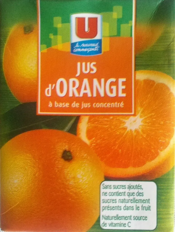 Jus d'orange à base de concentré U