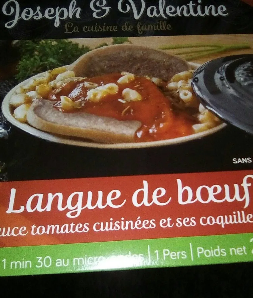 Langue de Bœuf, Sauce Tomates Cuisinées et ses Coquillettes