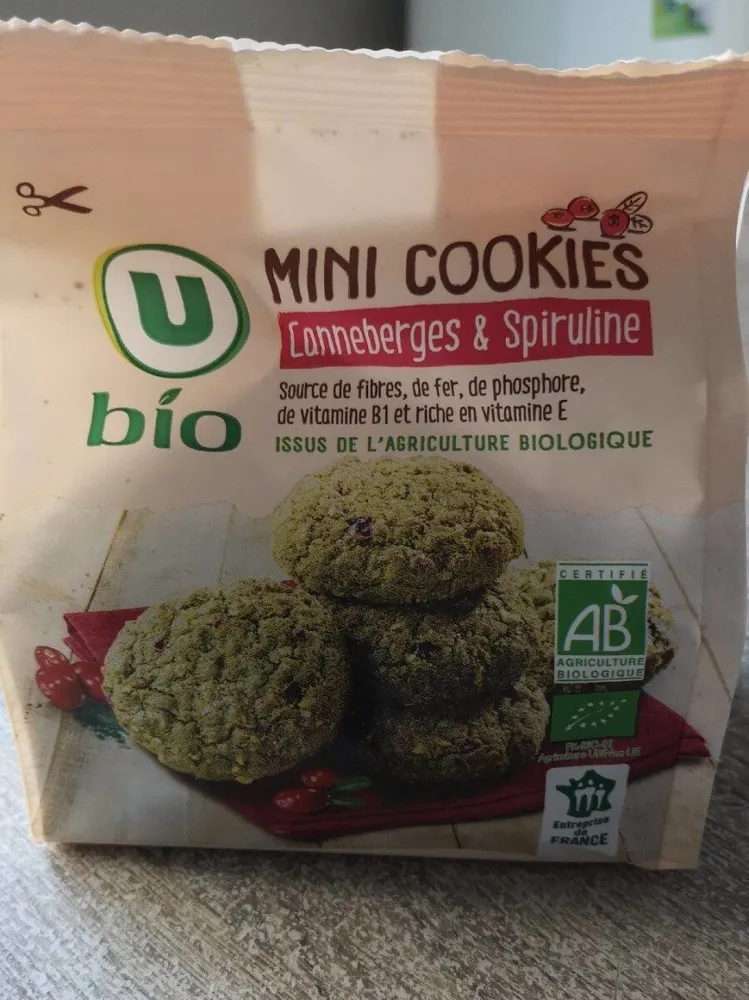 U Bio mini cookies Canneberges & spiruline