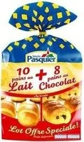 Lot 10 pains au lait + 8 pains chocolat