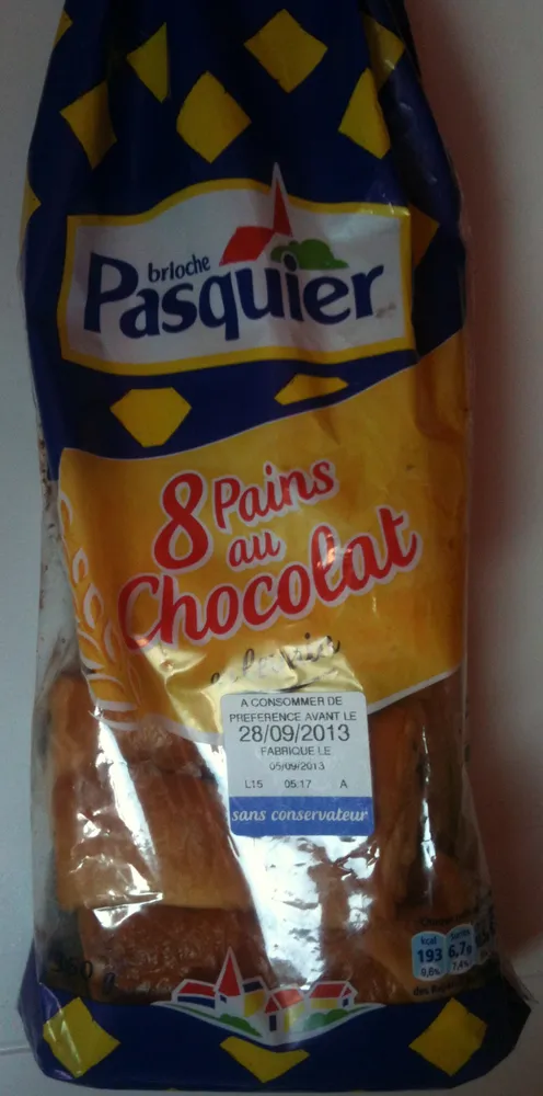 Pains au Chocolat (x 8) au levain 360 g - Brioche Pasquier