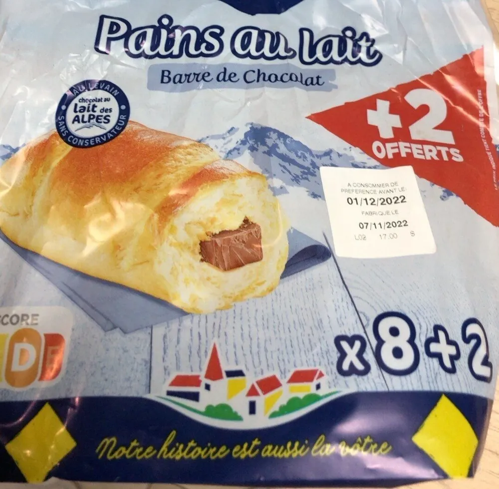 Pains au lait barre chocolat