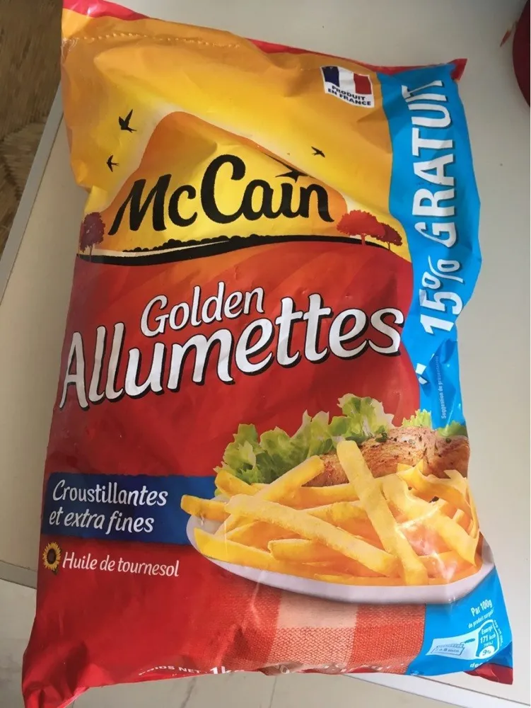 Frites McCain Golden Allumettes 1kg 15% gratuit