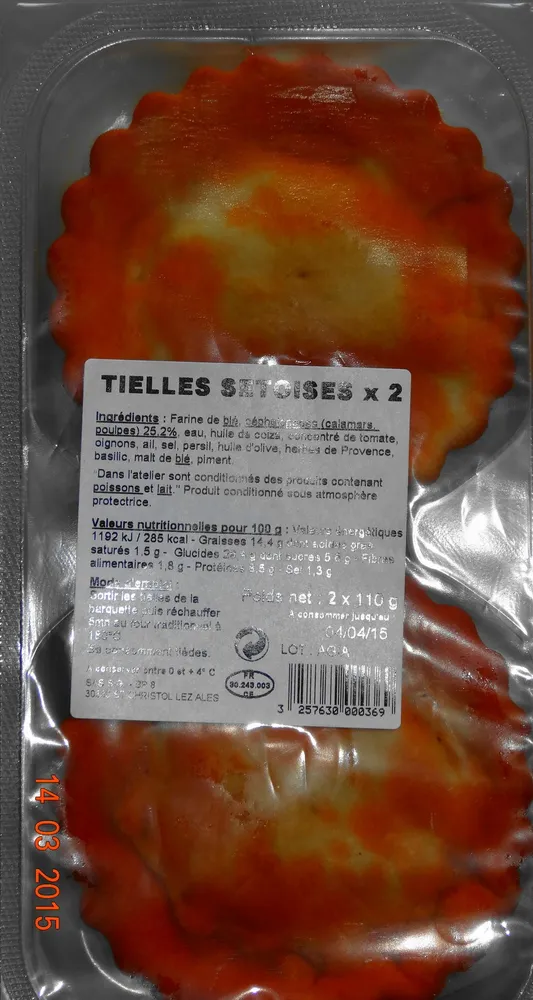 Tielles Sétoises- tourte aux calamars