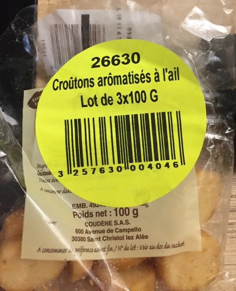 Croutons aromatises a l'ail