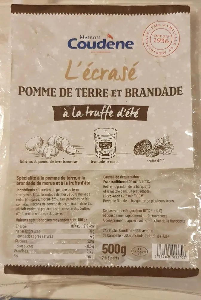 Pommes de terre et brandade à la truffe d'été