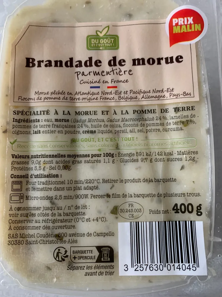 Brandade de morue parmentiere