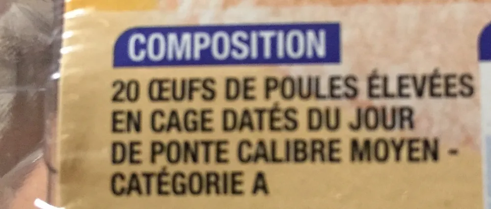 Œufs Calibre Moyen