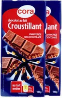 Chocolat Au Lait Et Riz, Lot 2 Fois 100 Grammes, Marque Cora