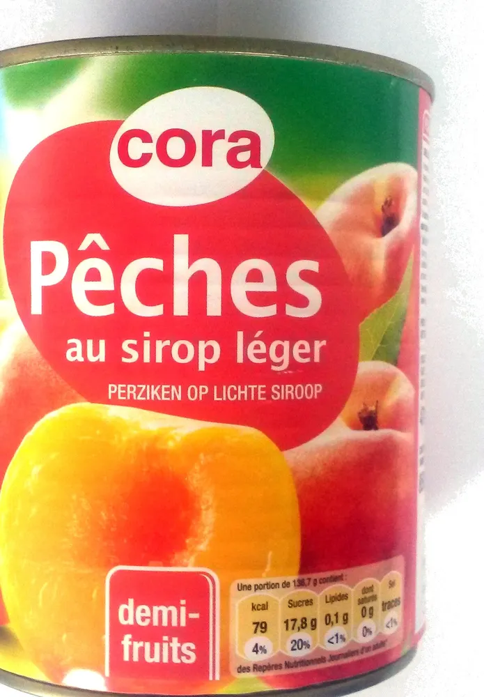 Pêches au sirop léger