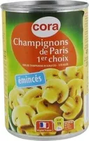 Champignons émincés, 230 Grammes égoutté, Marque Cora