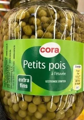 Petits Pois Extra Fins, Bocal De 420 Grammes, Marque Cora