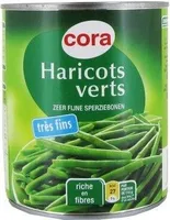 Haricots Verts Très Fins, 440 Grammes, Marque Cora