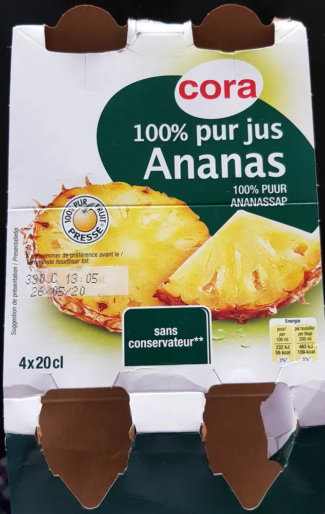 100% Pur jus d'ananas