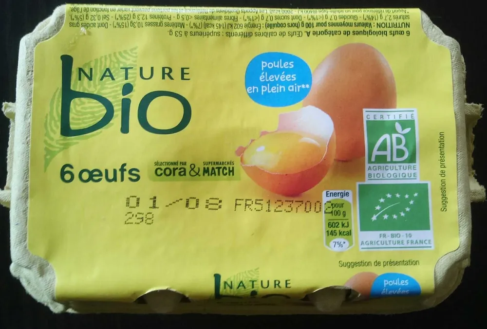 œufs bio nature