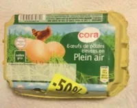 6 oeufs de poules élevées en plein air
