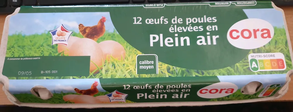 12 œufs de poules élevées en Plein air