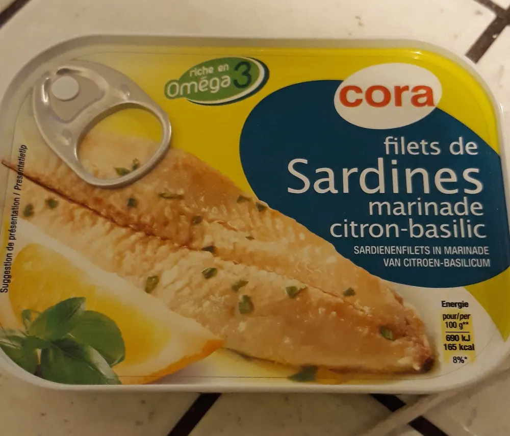 Filets de Sardines Marinade Citron-Basilic