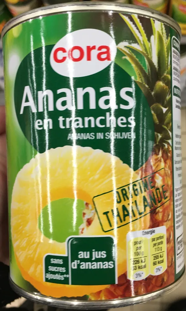 Ananas en tranches au jus d'ananas