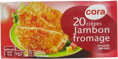 20 Crêpes Jambon - Fromage, 1 Kilo, Marque Cora