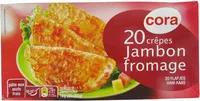 20 Crêpes Jambon - Fromage, 1 Kilo, Marque Cora