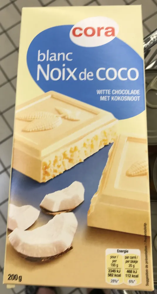 Chocolat Blanc Noix De Coco