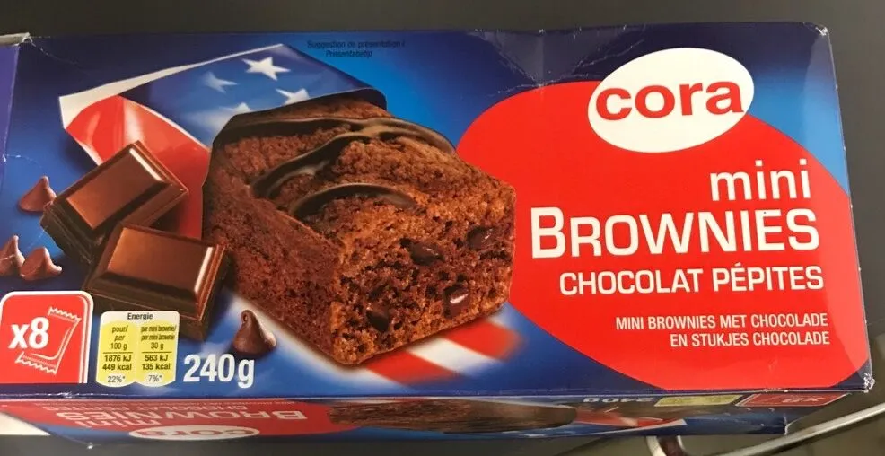 Mini brownies pépites de chocolat, 8x30g