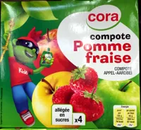 Compote Pomme fraise, allégée en sucres (x 4)